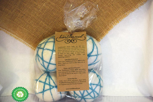 Wool Dryer Balls - 100% Wool - Teal 4-Pack