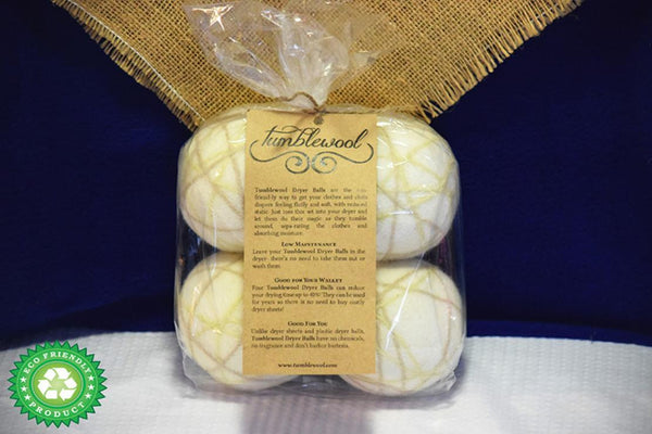 Wool Dryer Balls - 100% Wool - Beige 4-Pack